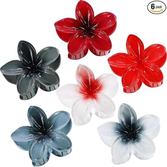 Flower Hair Clips 6 PCS Large Claw Clips for Thick Thin Hair Summer Vacation Gir - Picture 7 of 7